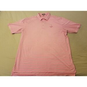 Mens Peter Millar Polo Shirt XL Pink Athletic Golf Pinehurst US Open